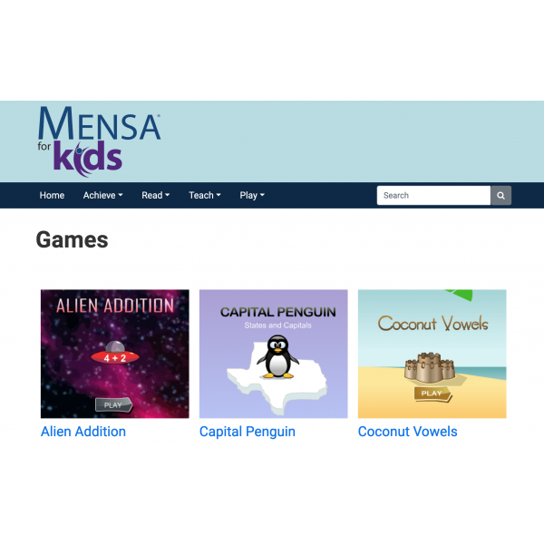 Mensa For Kids Online Games